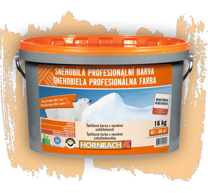 Barva na zeď Hornbach Sněhobílá profesionální bez konzervantů 16 kg